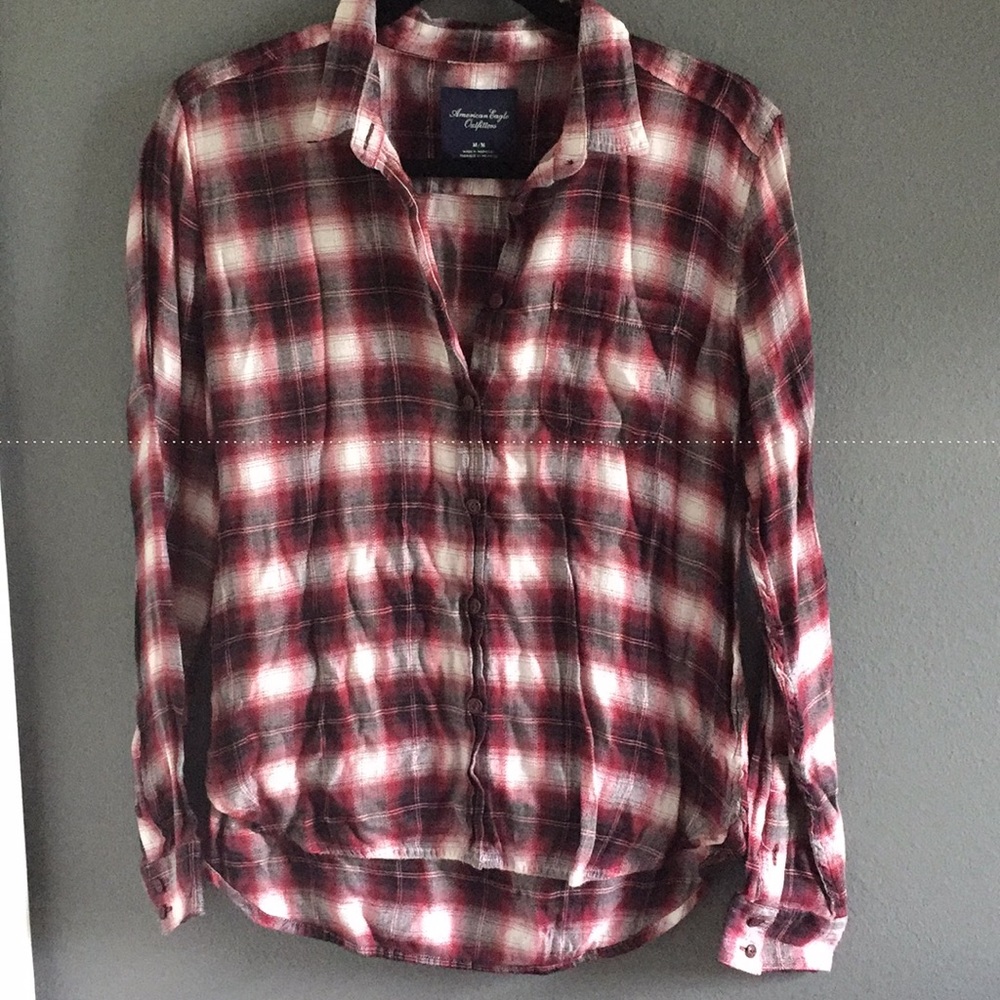 red, white, and black plaid flannel
